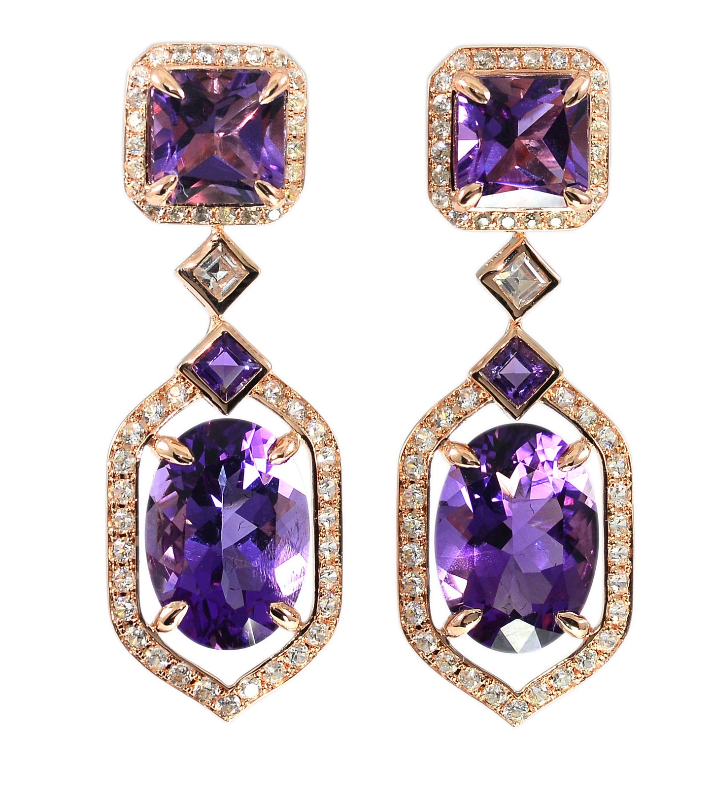 Stand out & Shine - Art Deco Amethyst Earrings