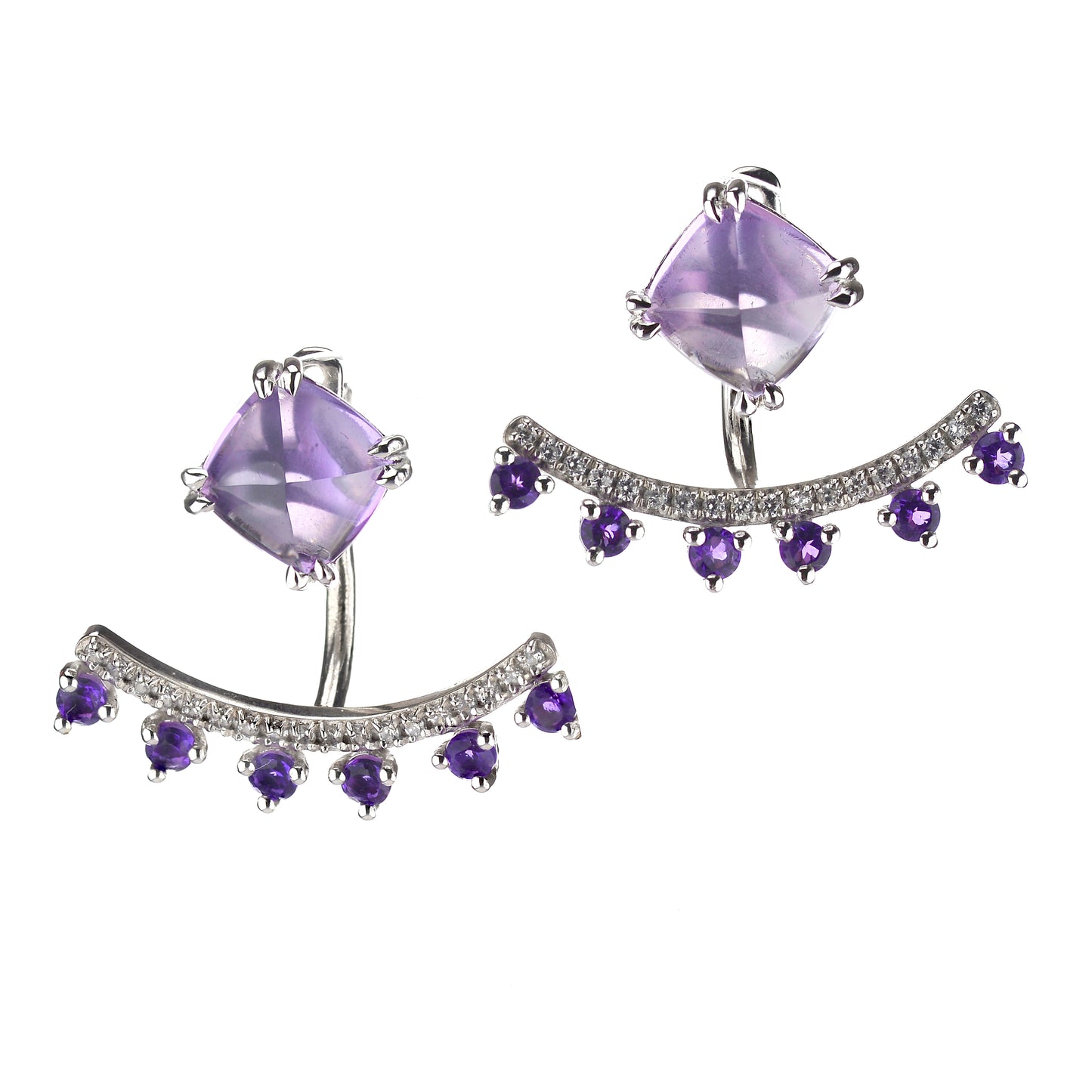 Live in colors -Height Adjustable Earrings with Selectable Natural Gemstones
