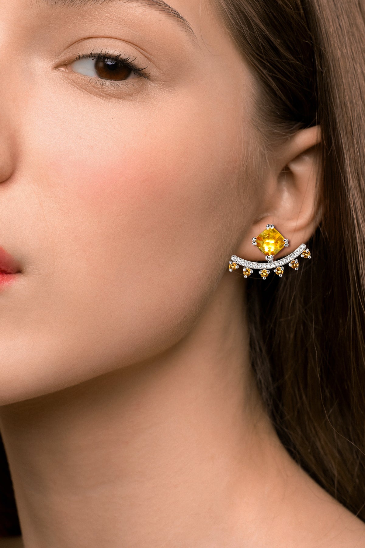 Live in colors -Height Adjustable Earrings with Selectable Natural Gemstones