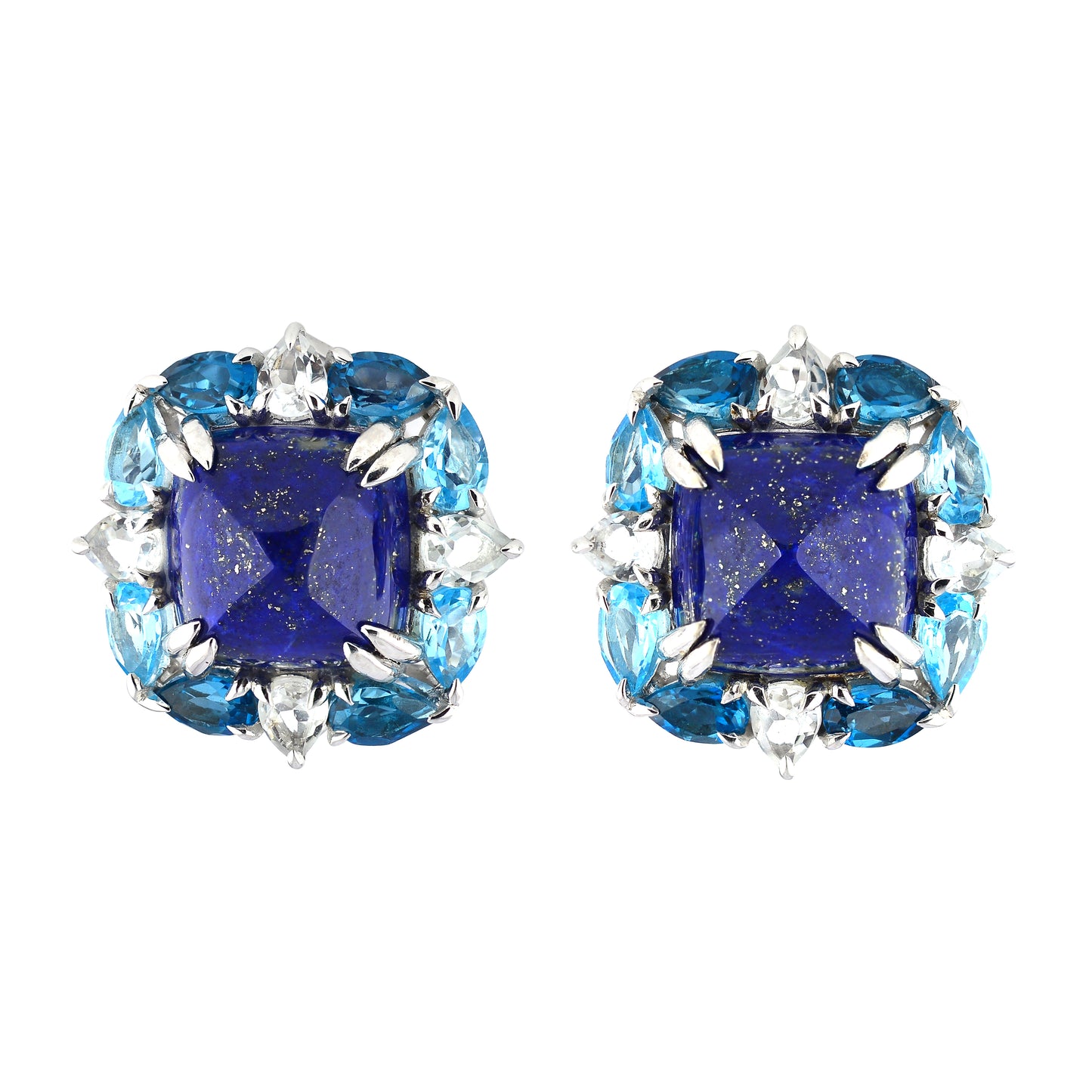 Stand out & Shine - Lapis Lazuli Cluster Earrings
