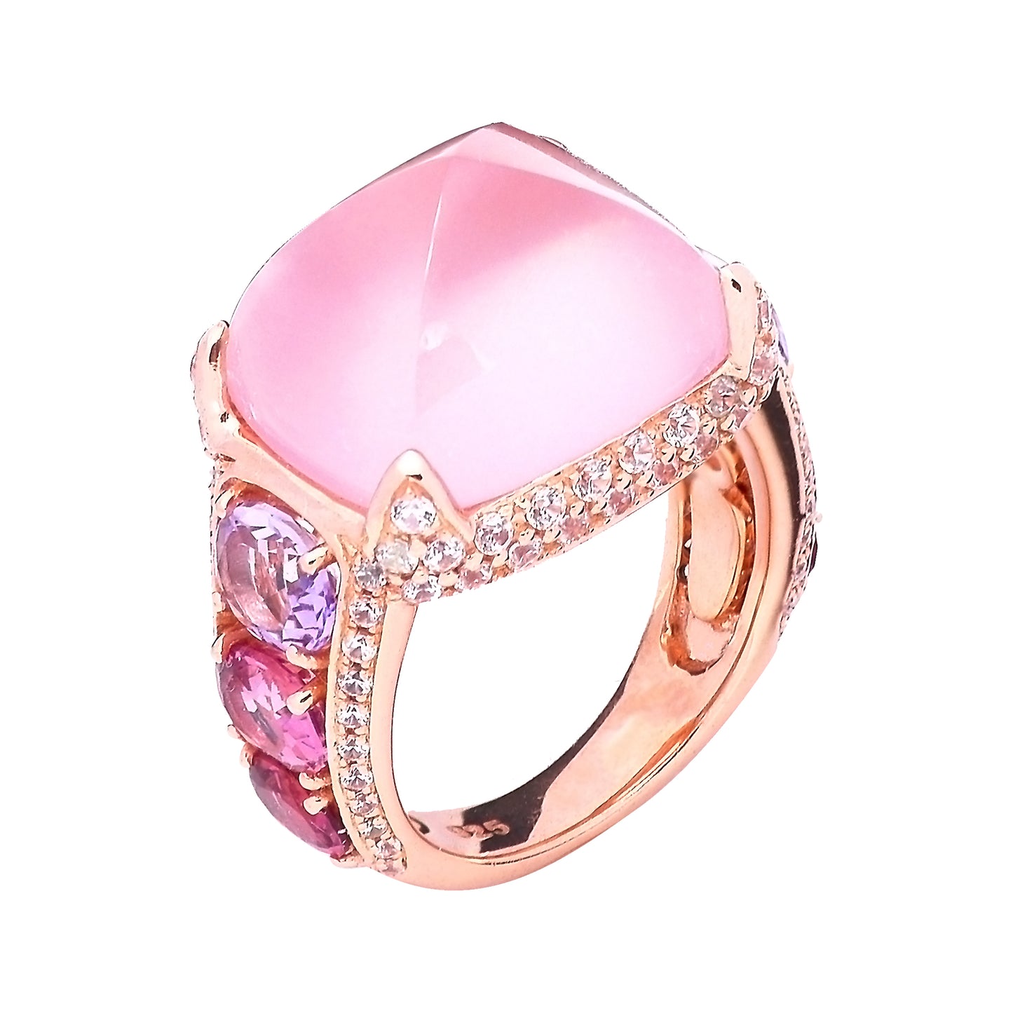 Stand out & Shine - Rose Quartz Sugarloaf Ring