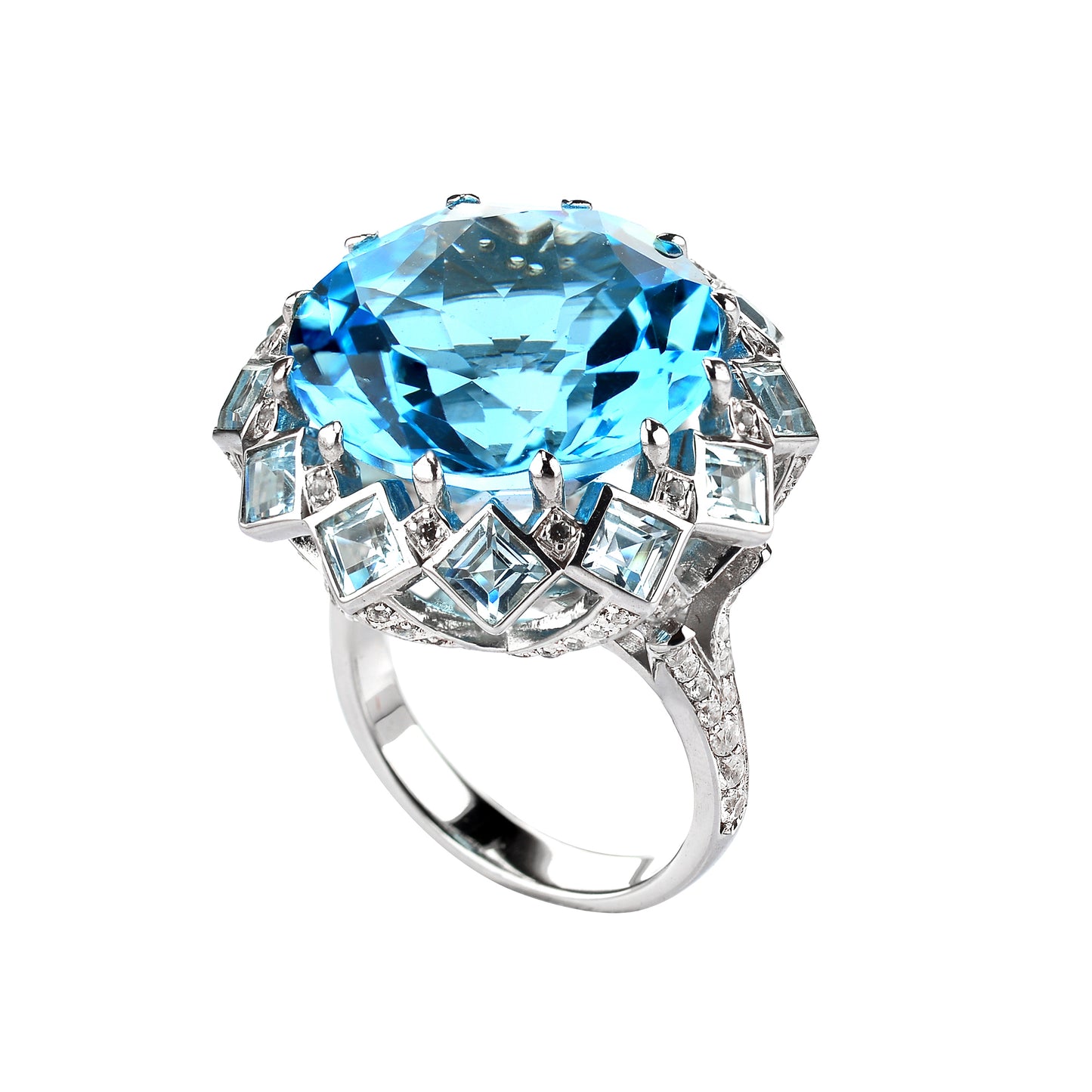 Stand Out & Shine - Green & Purple Amethyst, Sky Blue Topaz , Citrine Crown Rings