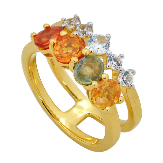 Live in Colors- Double Band Fancy Sapphire Ring