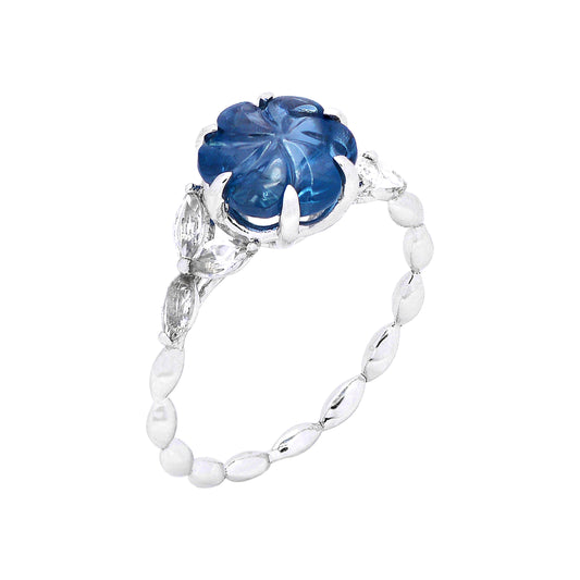Live in Colors - Flower Blue Sapphire  Ring