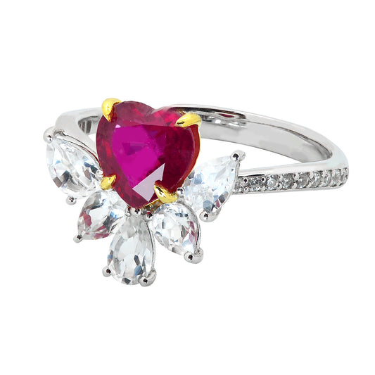 Live in Colors- Heart-shaped Ruby Ring