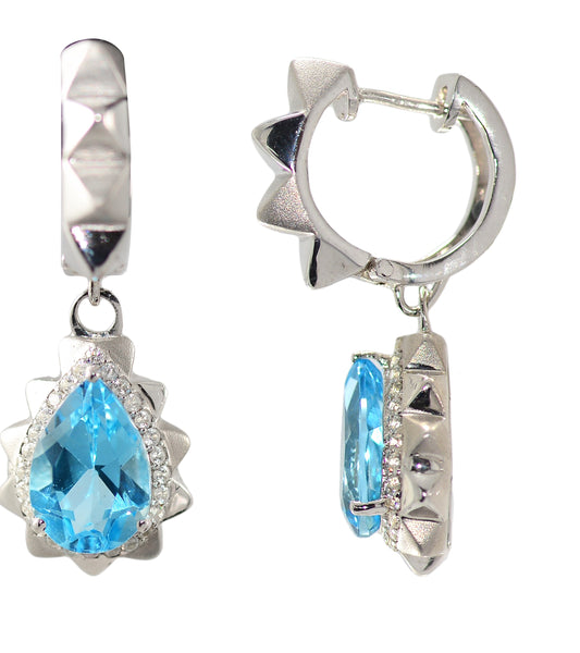 Live in Colors - Earrings with Sky Blue Topaz & Natural Zircon