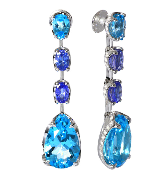 Stand out and Shine - Sky Blue Topaz or Citrine Dangling Earrings