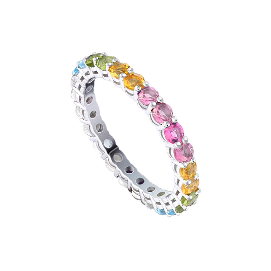 Live in Colors -Mix Pastel & Rainbow Natural Gemstones Rings