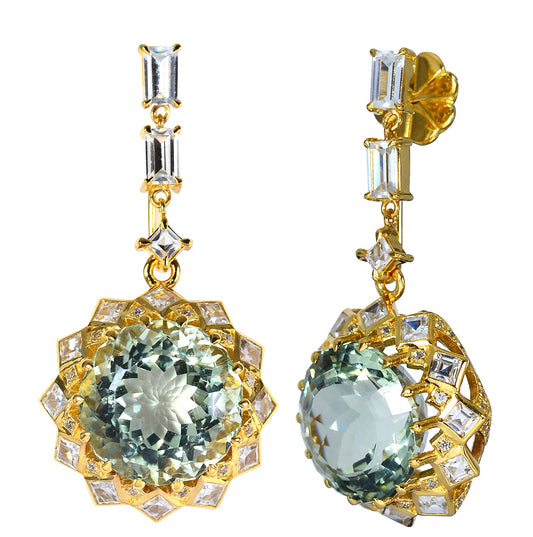 Stand out & Shine - Green Amethyst Earrings